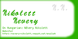 nikolett nevery business card