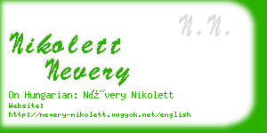 nikolett nevery business card